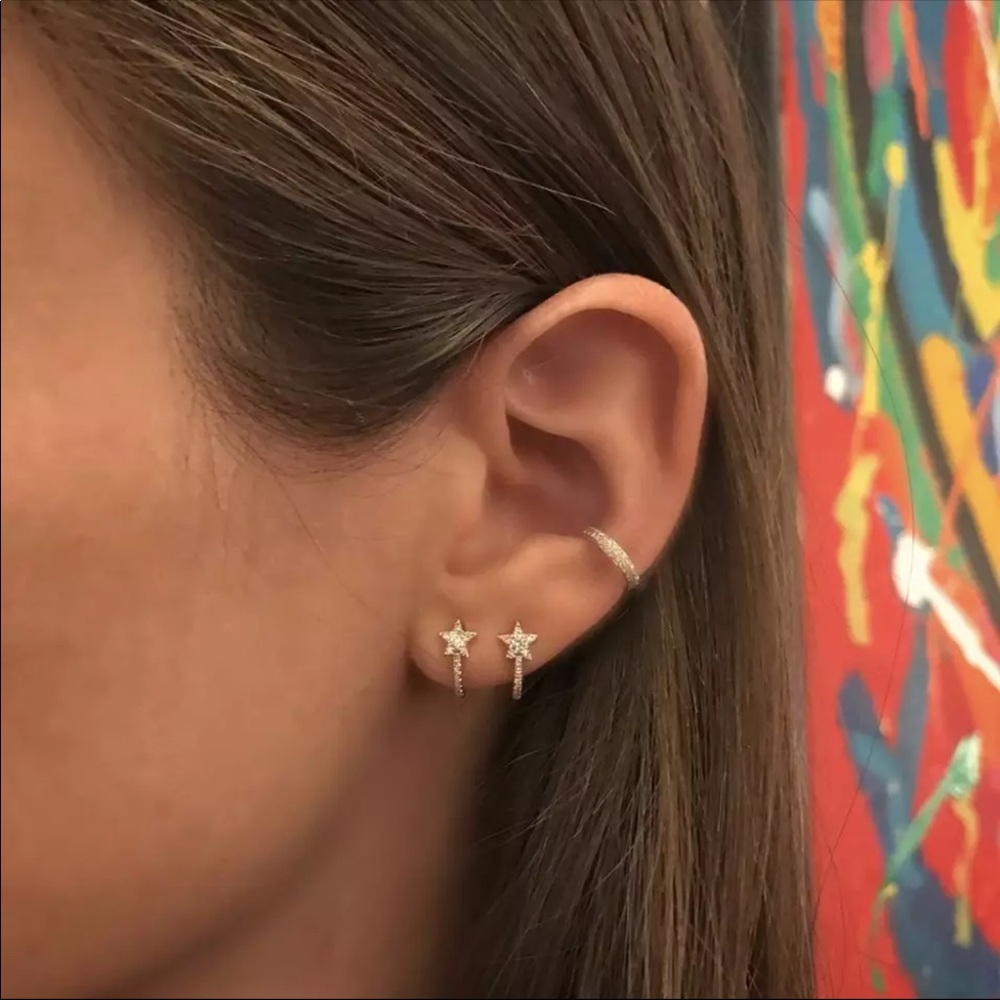 Gold Dipped Star Hoop Earrings